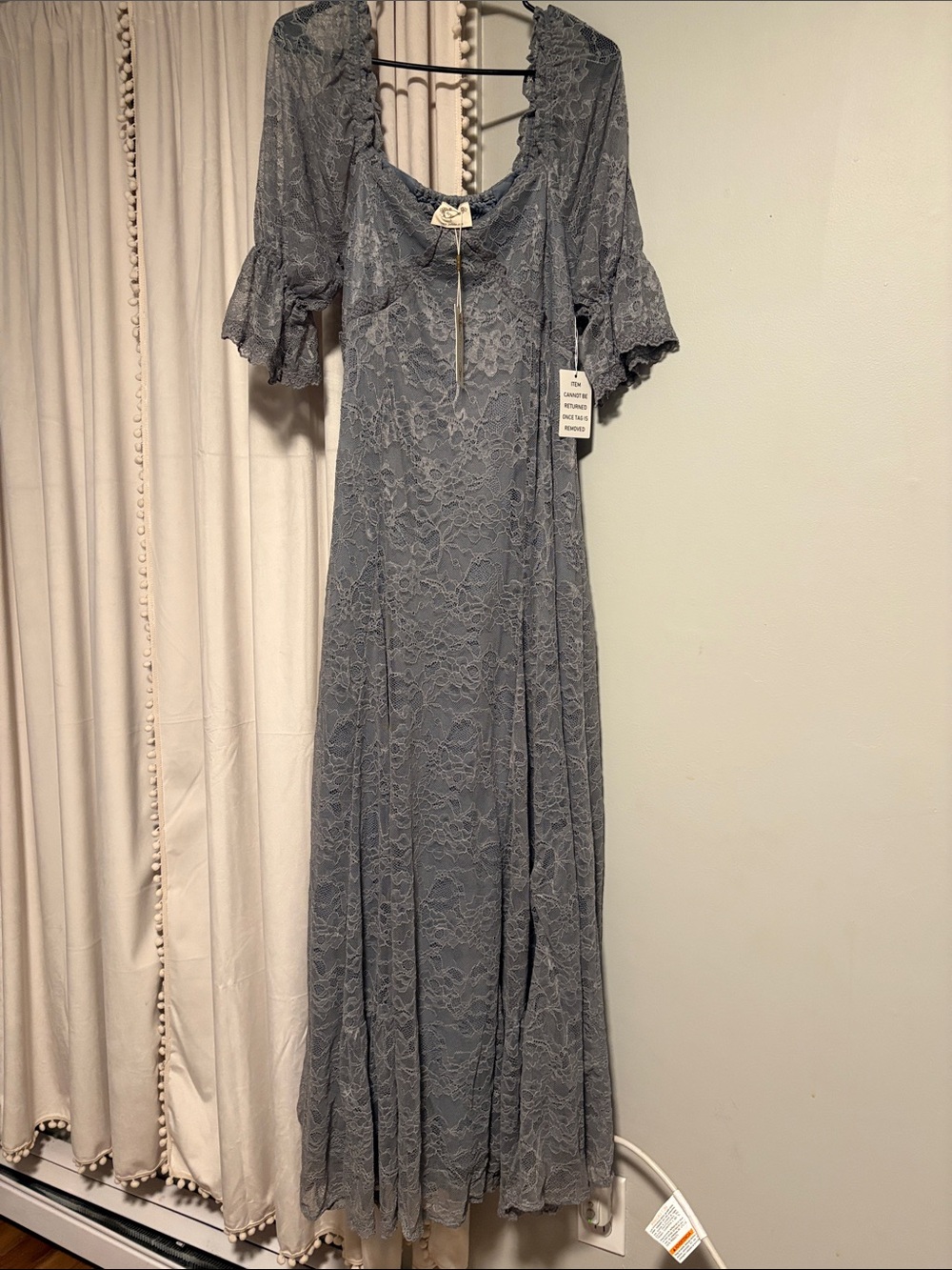Joyfolie Gray Lace Maxi Dress - Picture 4 of 6